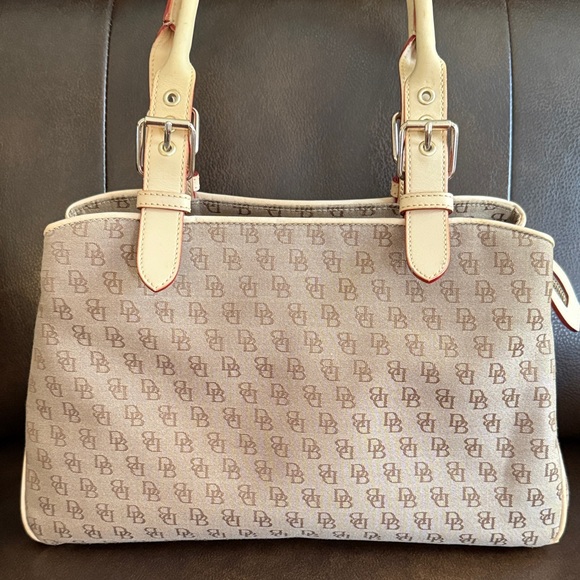 Dooney & Bourke Brown and Cream Satchel Bag - Picture 8 of 16